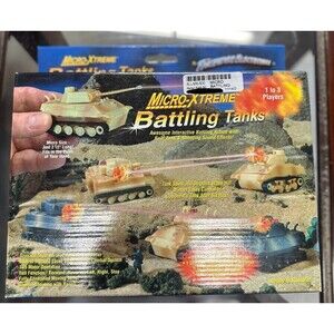 Vintage Retro Micro-Xtreme Battling Tanks Toy by Thunder Electronics - NOS Fun